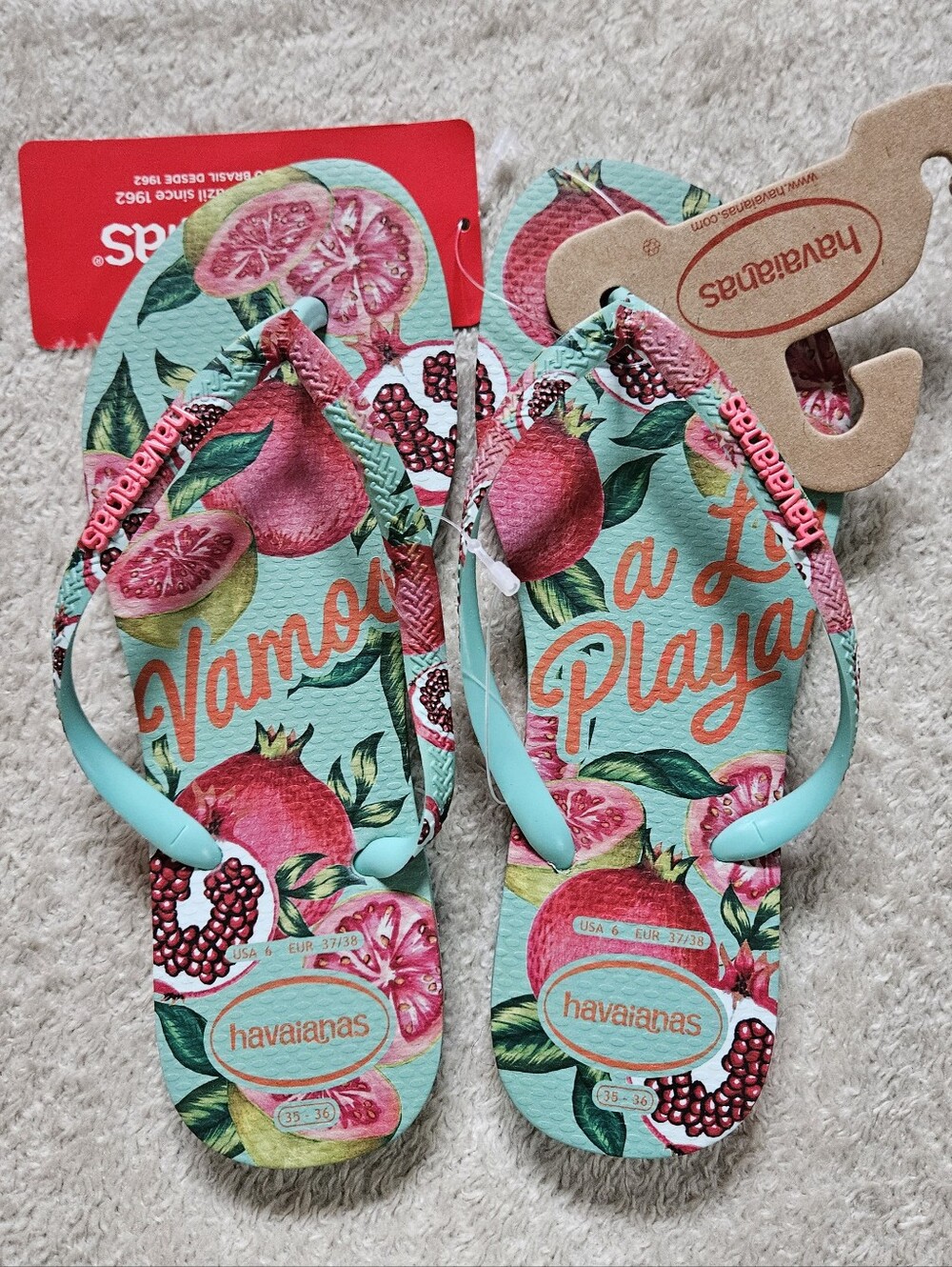 Havaianas Vamos A La Playa Flip Flops Women's 6 - NWT
